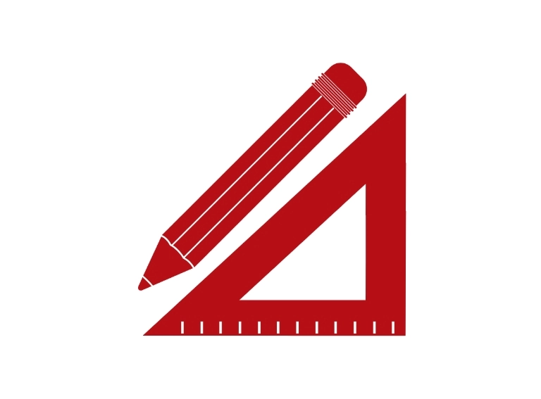 ikona ołówka i ekierki